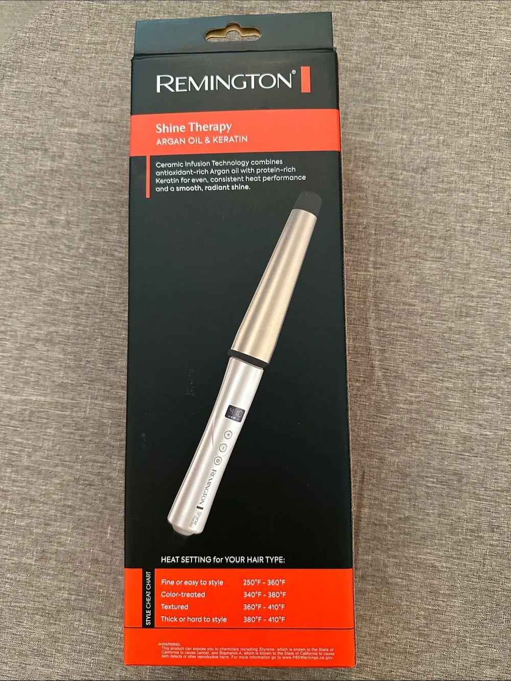 Tapered Curling Iron. Ceramic Infused with Argon Oil & Keratin by Remington.